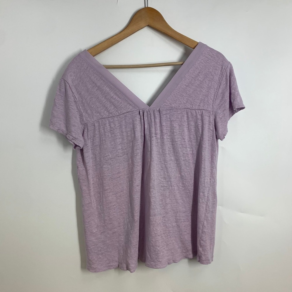Sanctuary Lavender Heathered V-Neck Short Sleeve Top Purple Tee Size XL - Picture 2 of 14